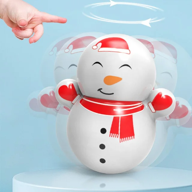 Round-bottomed Doll Christmas Snowman Penguin Tumbler Roly-poly Mini Baby Small Ornament Swing Toy Home Living Room Decoration 2
