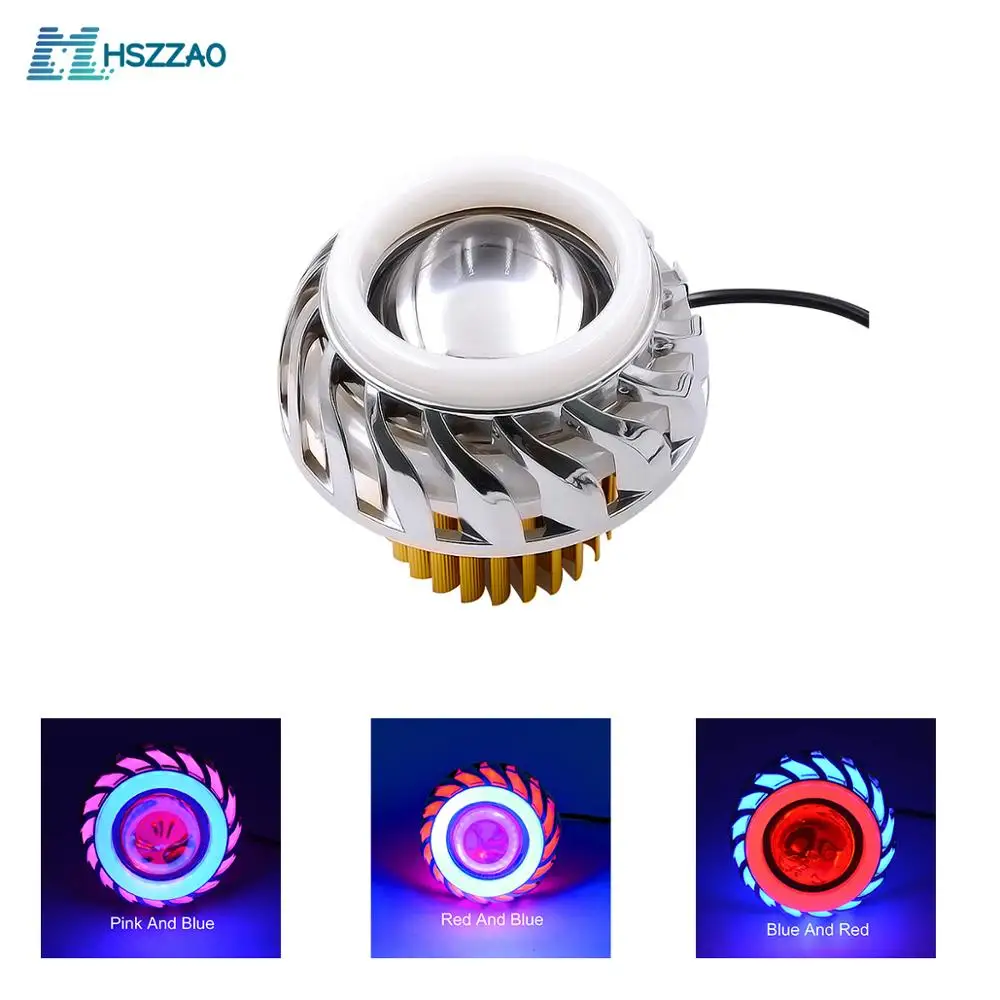 

Motorcycle Headlights Double Aperture Built-in 1200LM LED Working Spot Light 30W Strobe Lights Motorbike Fog Lamp