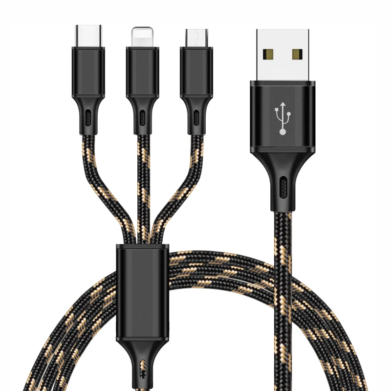 3 в 1 2в1 USB кабель для iPhone samsung Multi 2.4A Быстрая зарядка зарядное устройство Micro USB кабель usb type C кабели для мобильных телефонов шнур