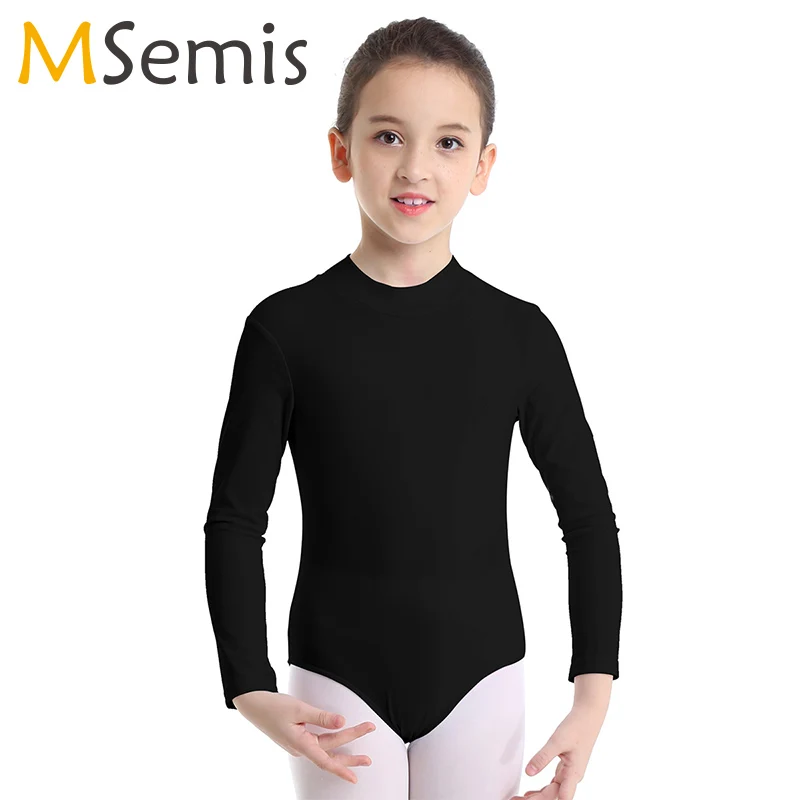 

Kids Girls Tutu Ballet Dance leotards Long Sleeves Mock Neck Ballet Leotard Dance Gymnastics Leotard Jumpsuit Unitard Dancewear