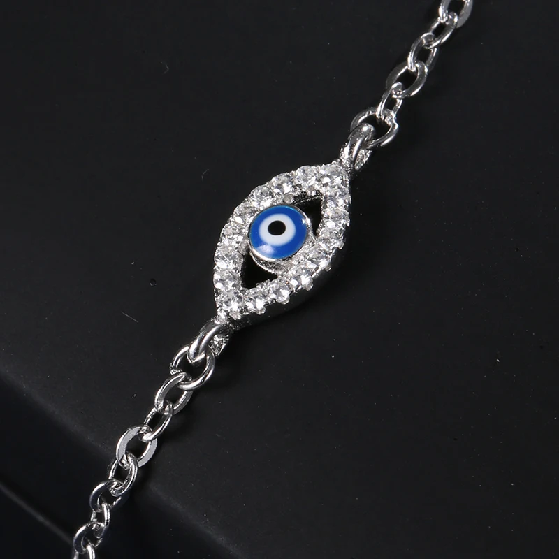 Authentic 925 Sterling Silver Luxury Lucky Hand Eye Shimmery Cubic