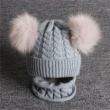 

Baby Hat Pompon Winter Scarf Children Hat Knitted Cute Cap For 1-6Y Girls Boys Casual Solid Color Girls Hat Baby Cap