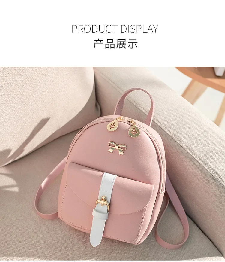 trendy laptop backpacks Women's Mini Backpack Luxury PU Leather Kawaii Backpack Cute Graceful Bagpack Small School Bags for Girls Bow-knot Leaf Hollow Stylish Backpacks best of sale 