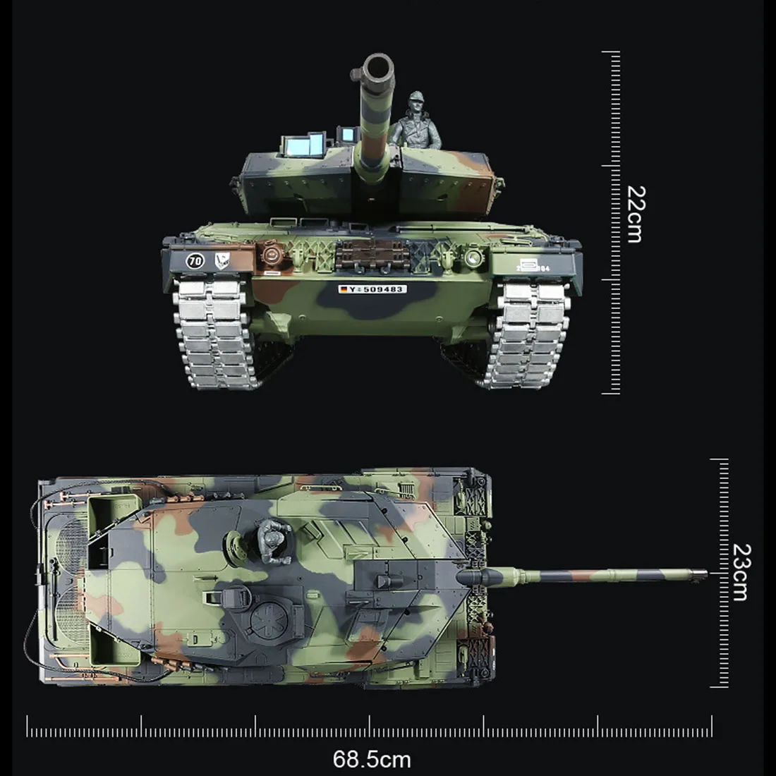 Горячая 1:16 немецкий Леопард 2A6 главный боевой танк 2,4 г модель дистанционного управления Военный танк со звуковым эффектом дыма