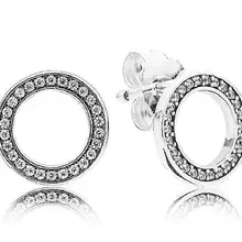 Оригинальные 925 пробы серебряные серьги, сверкающие круглые серьги-гвоздики с кристаллами Forever для женщин, свадебный подарок, модное ювелирное изделие