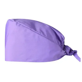 

Unisex Solid Color Doctor Nurse Cotton Surgical Scrub Cap Lace-Up Adjustable Hat