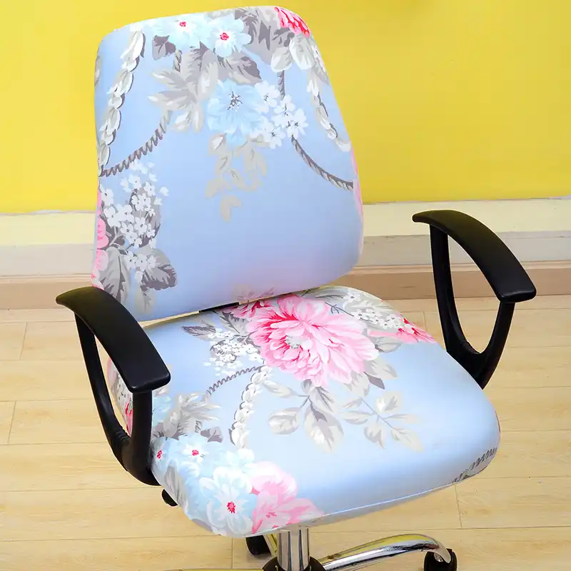 2pcs Set Printed Office Chair Cover Spandex Desk Armchair Seat Covers For Computer Chairs Stretch Slipcovers Universal Seat Case Chair Cover Aliexpress