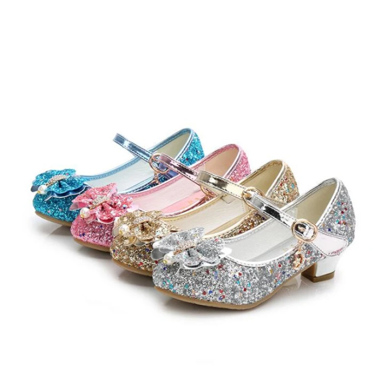 Girls Crystal Dance Shoes Fashion High 