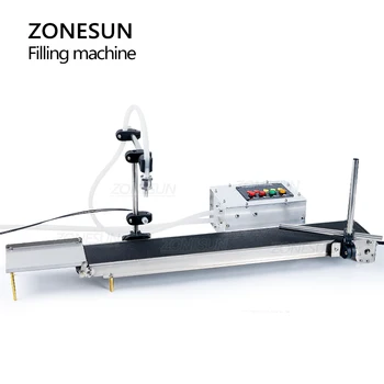 

ZONESUN Automatic Single Head Liquid Filling Machine With Conveyor Perfume Oil Bottle Water Filling Machine Juice Milk Filler