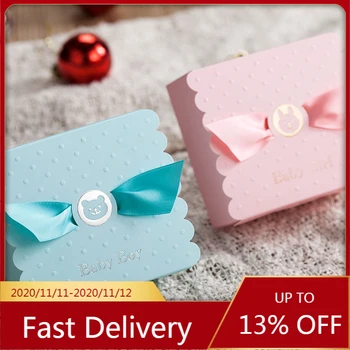 

30/50/100Pcs Candy Boxes for Kids Birthday Wedding Favors Environment Protection Paper Bag Chocolate Gift Boxes for Packaging
