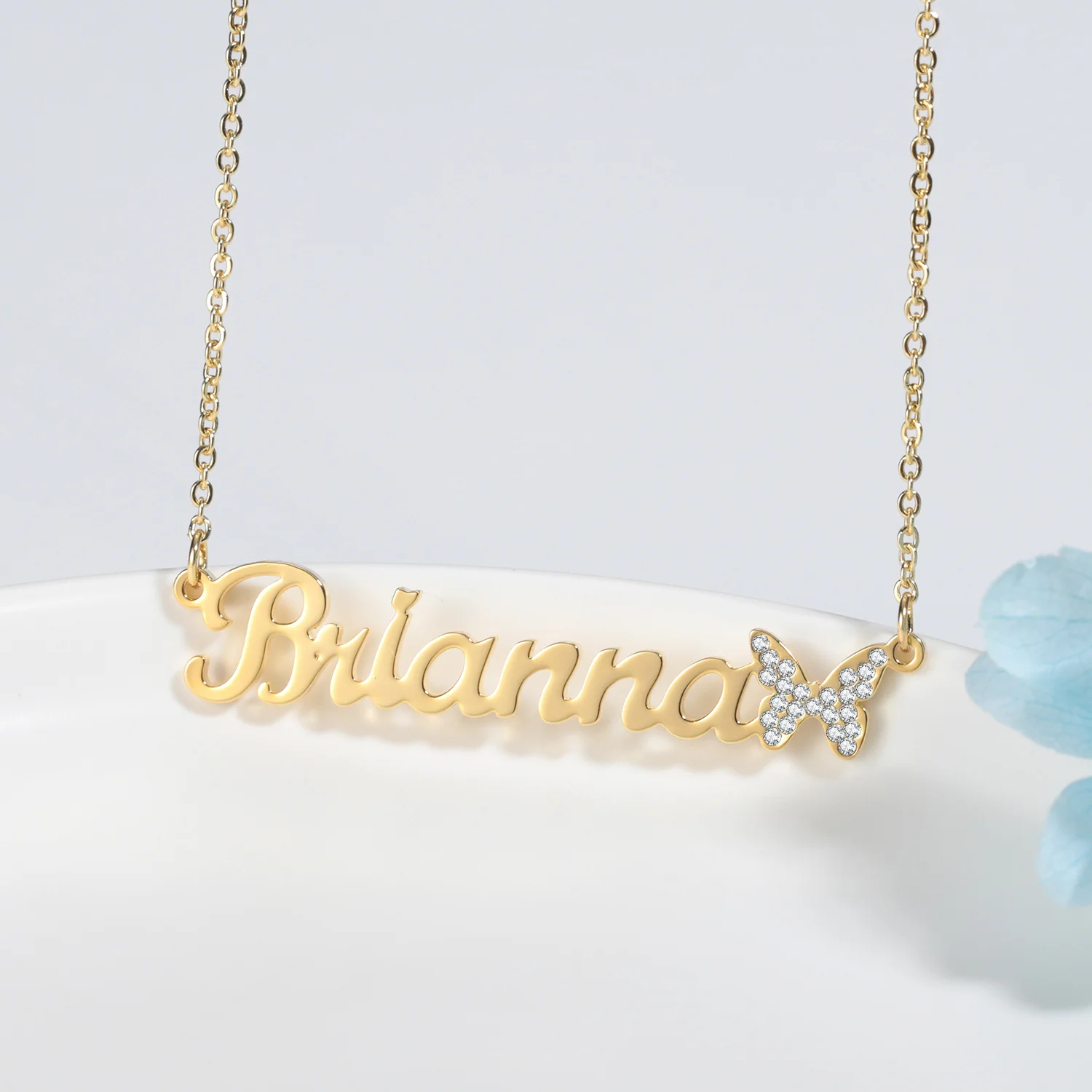 Персонализированные Имя босоножки на высоком каблуке BlingBling льдом бабочка