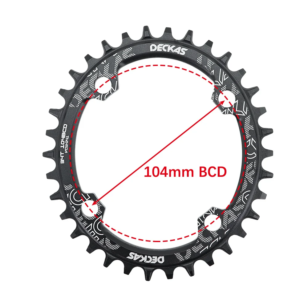 Deckas Oval Chainring 104BCD for Shimano MTB bike bicycle chain ring 32t 34 36 38T ultralight Tooth plate chainwheel 104 bcd