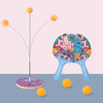 

Tables Tennis indoor sports toy Rebound Trainer Paddle PingPong Training Equipment Rebound Shaft Backbound Machine (small gift)