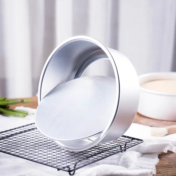 

4 Inch Round Cake Baking Mould Pan Tin Mold Tray Pastry Cake Decorating Tool Aluminum Alloy Round Kitchen Baking Pastry Tool
