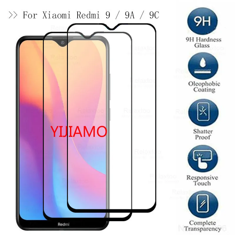 2 шт. Защитное стекло для Xiaomi Redmi 9 9A 9C чехол Закаленное Защитная пленка A C A9 redmi9