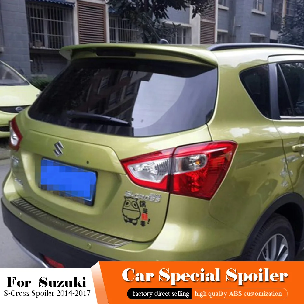 AITWATT для Suzuki S-Cross спойлер черная надрезаемая подкладка, ABS Материал заднее крыло автомобиля праймер цвет задний белый спойлер