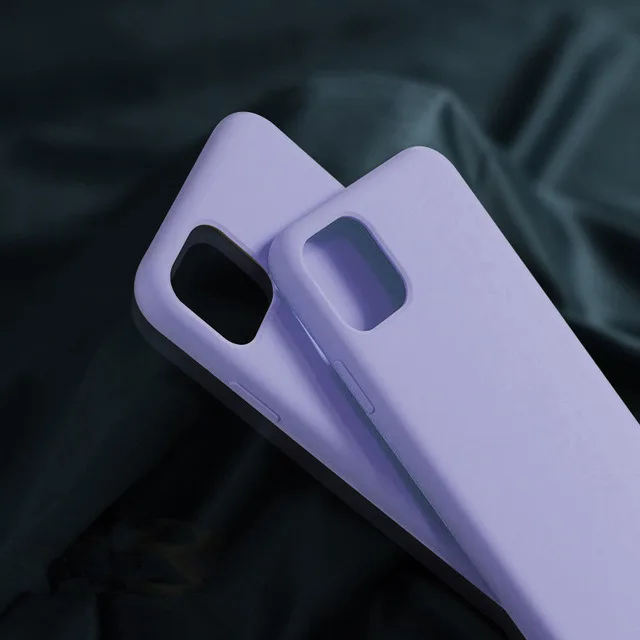 Мягкий гелевый резиновый жидкий силиконовый чехол для телефона для iPhone 11 Pro X XS MAX XR 8 7 Plus 6s 6Plus задняя крышка полный защитный чехол - Цвет: Purple