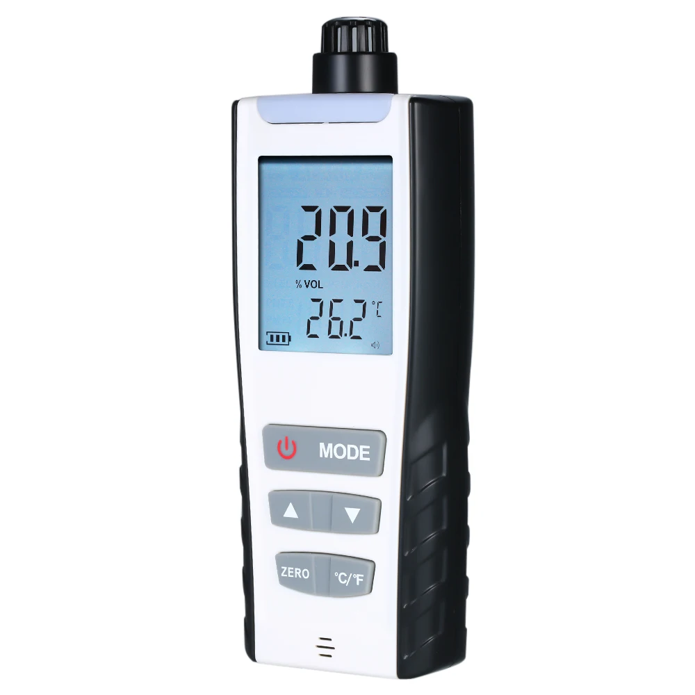 

High Precision Oxygen Meter Portable Oxygen(O2) Concentration Detector with LCD Display and Sound-light and Vibration Alarm