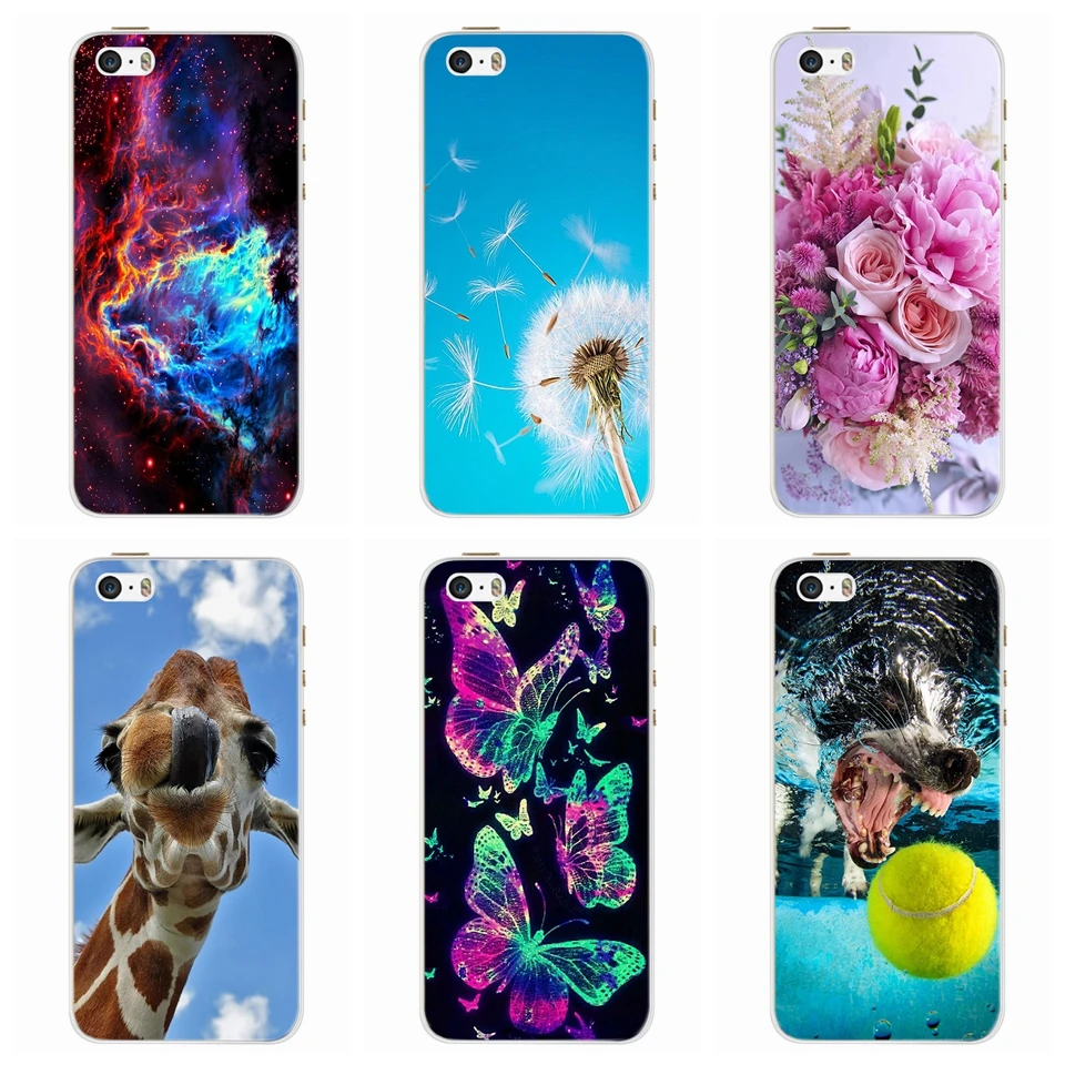 Cover Posteriore In Silicone Tpu Per Iphone 5S Custodie Per Iphone 6 7 8 Plus Cover Stampa Morbida Cartoon Per Iphone 8 Se 2020 Pop Shell