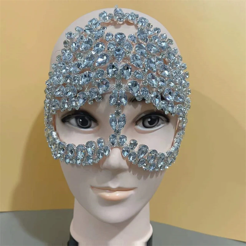 

Новинка 2022, роскошная циркониевая маска на лицо для Хэллоуина, свадьбы для женщин, модная маска для маскарада стразы, эластичная Ювелирная маска, подарок Вечерние