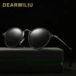 DEARMILIU алюминиевая оправа магния мужские солнцезащитные очки поляризованные Круглые Солнцезащитные очки мужские очки аксессуары для