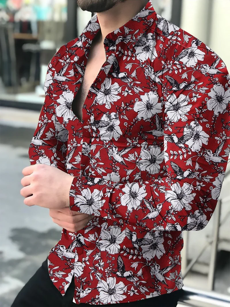 Men's Shirt Long Sleeve Hawaiian Social Luxury Button Up Cardigan Blouses Wholesale 2021Single Breasted Turn-down Collar Broad Men's Shirt Long Sleeve Hawaiian Social Luxury Button Up Cardigan Blouses Wholesale 2021Single Breasted Turn-down Collar Broad