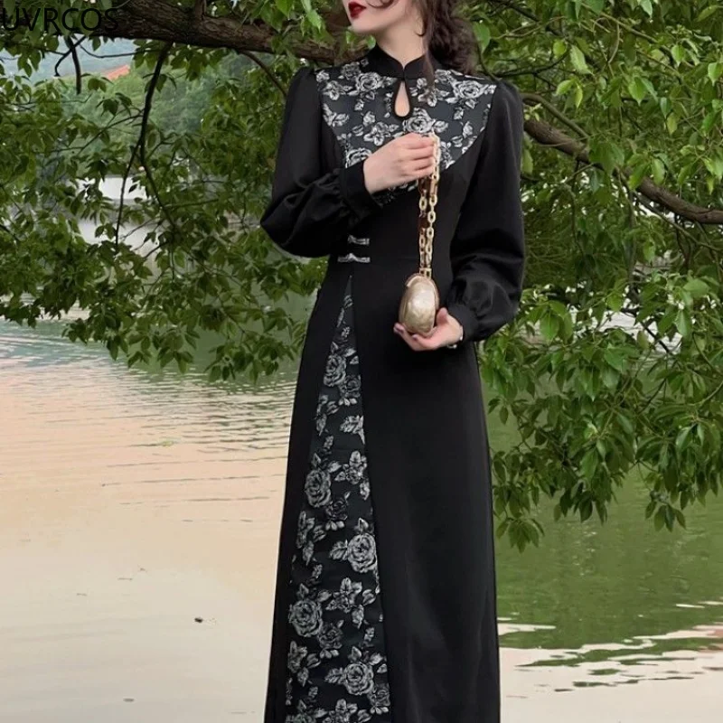 chinese dress ladies Amazon.com: WOOSEA Women Sleeveless V Neck Split Evening Cocktail Long Dress  Black : Clothing, Shoes & Jewelry main image 1