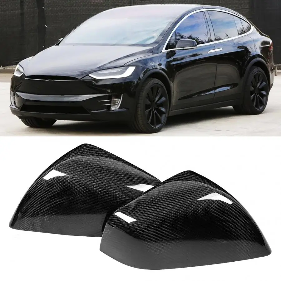 2 шт. боковое зеркало крышка подходит для Tesla модель X все модели карбоновое волокно зеркальное покрытие автомобиля Стайлинг