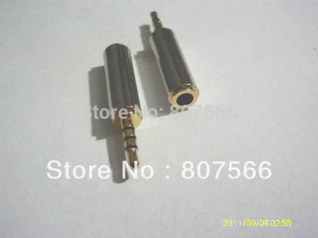 100pcs 2 5mm to 3 5mm 4Pole Headphone Jack Plug Adapter New