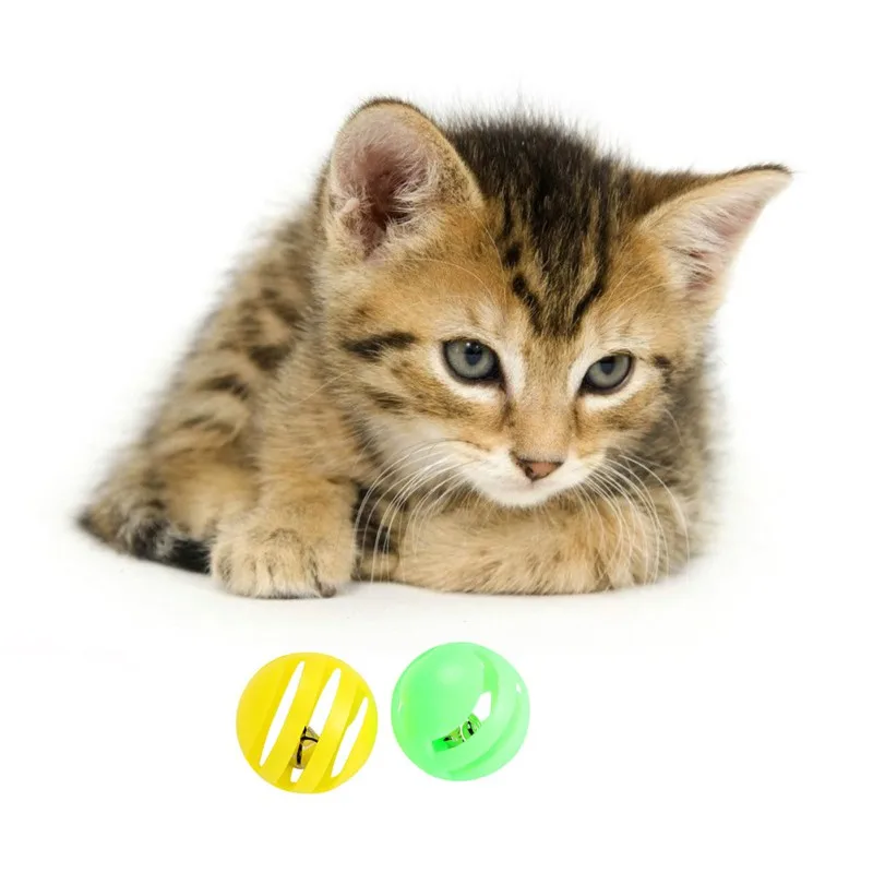 4 Pcs/lot Pet Interactive Plastic Bell Ball Toy Cat Scratch-resistant Exercise Toy Set Eco-friendly Plastic