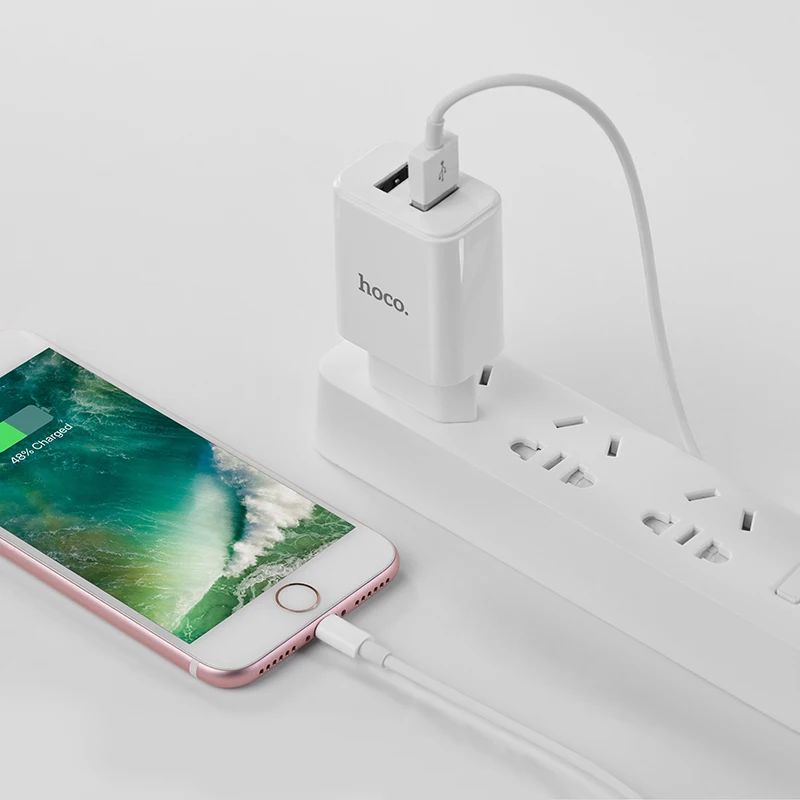 HOCO C62A 10 шт./лот 5 в 2.1A USB зарядное устройство для iPhone 11 Xs Max ЕС вилка настенное зарядное устройство адаптер для samsung Xiaomi huawei