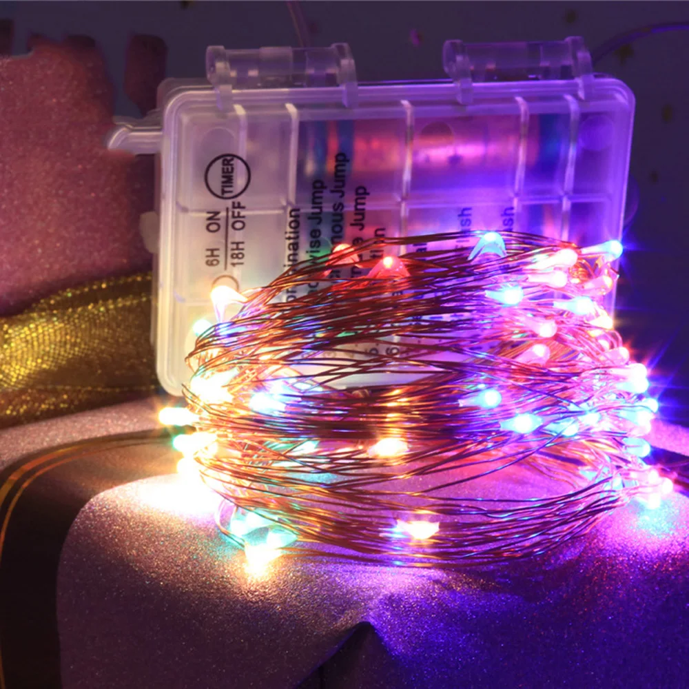 

100 LEDs Fairy Lights Sound Activated Twinkle String Copper Wire Lamp Remote Control for Christmas Wedding Party Home Decoration