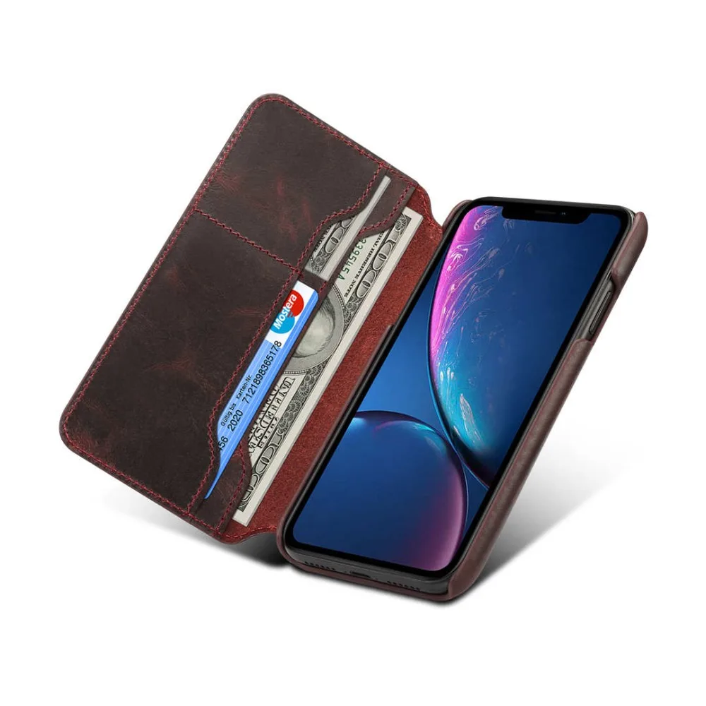 Роскошный чехол для телефона из натуральной кожи для iPhone 11 Pro MAX XSMAX XR XS X 8 7 6 6S Plus, откидной кошелек, задняя крышка для iPhone 7