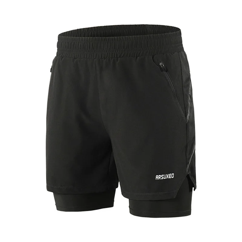 

Summer 2 in 1Sports Running Shorts Men Jogging Fitness Workout Shorts Quick Dry Reflective Mens Gym Marathon Sport Short Pants