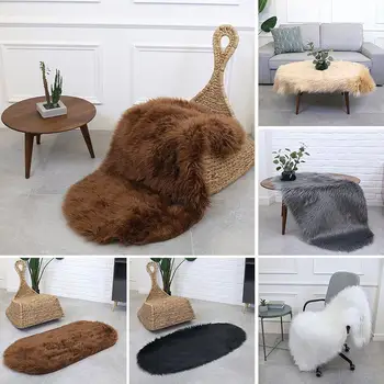 

Fluffy Fluffy Rugs 180X100cm Dining Room Multicolored Luxurious Home Carpet Floor Warm Wool Carpet Chair Sofa Bedroom Ellipse