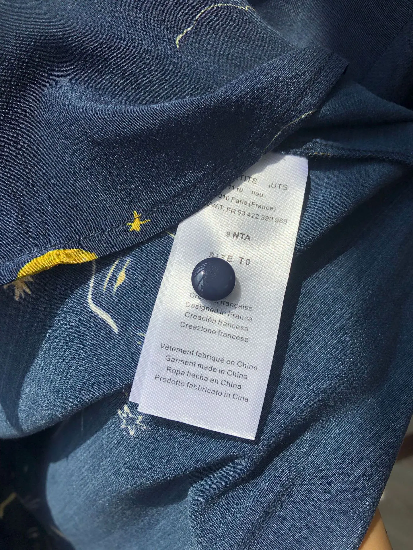Женская рубашка Звездная Луна рубашка французский стиль Осенняя мода Звездная Луна принт Тонкий костюм рубашка с воротником