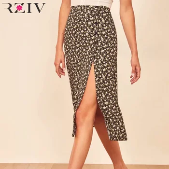 

RZIV Summer women's skirt casual flower print skirt