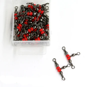 HOT PRICE ❤️ 50Pcs/lot 3 Way Fishing Rolling Brass Barrel Triple Swivels Bearing Connector Solid Ring Fishing Fishing Tackle Accessory #ND - discount item 5% OFF Sports & Entertainment
