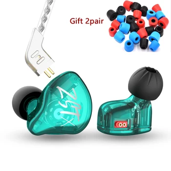 

KZ ZST X 1BA 1DD Hybrid Unit In-ear Earphones HIFI Bass Sports DJ Earbud Headset With Silver-plated Cable Earphones KZ ZSTX ZSN