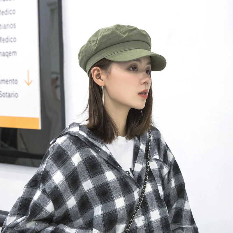 Foux Newsboy Cap Women Hat Octagonal Flag Caps Army Green Adjustable Korean Style Ladies Octagonal Painter Cachuchas De Mujer Women S Newsboy Caps Aliexpress