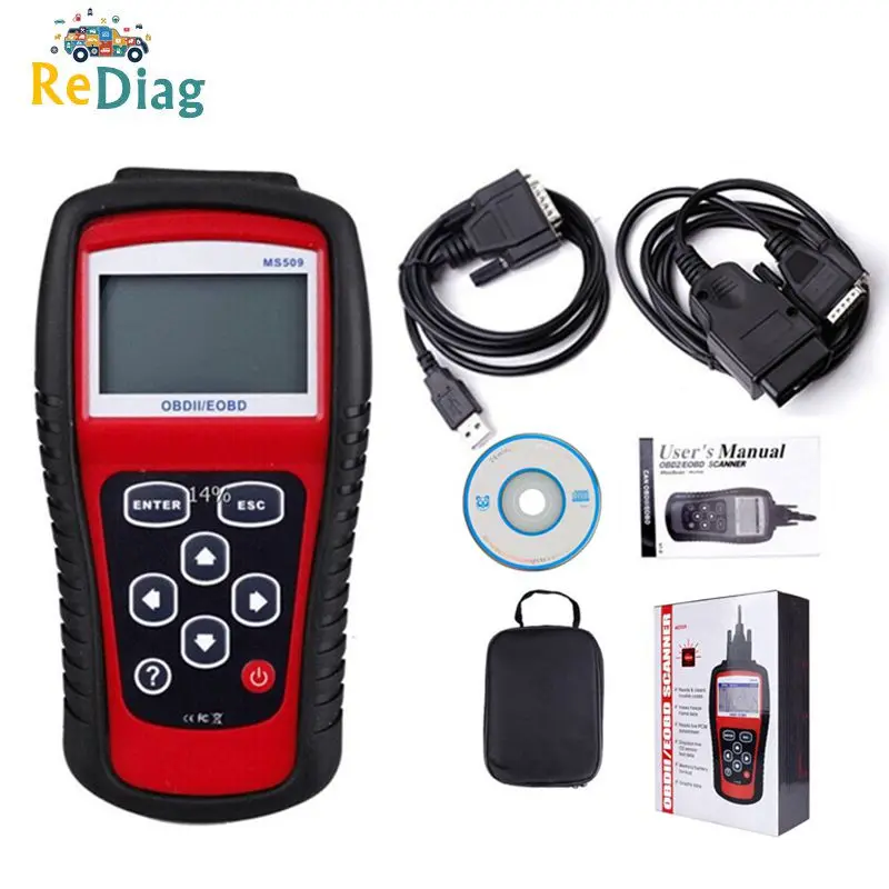 MS509 многоязычный диагностический инструмент OBD2/EOBD автоматический считыватель кодов работает для США и Азии и Европы Автомобильный сканер MS 509