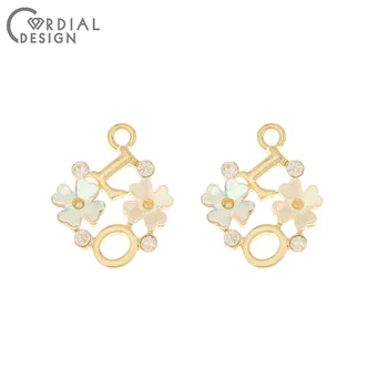 

Cordial Design 50Pcs 15*19MM Jewelry Accessories/Flower Shape/DIY Making/Rhinestone Earrings Stud/Hand Made/Earring Findings