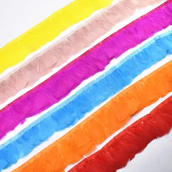 

10Meter Turkey Feather Fringe Trim Ribbon Fringe Skirt Boa Width 3" Pheasant Feathers for Crafts Trimming Carnival Plumas Plume