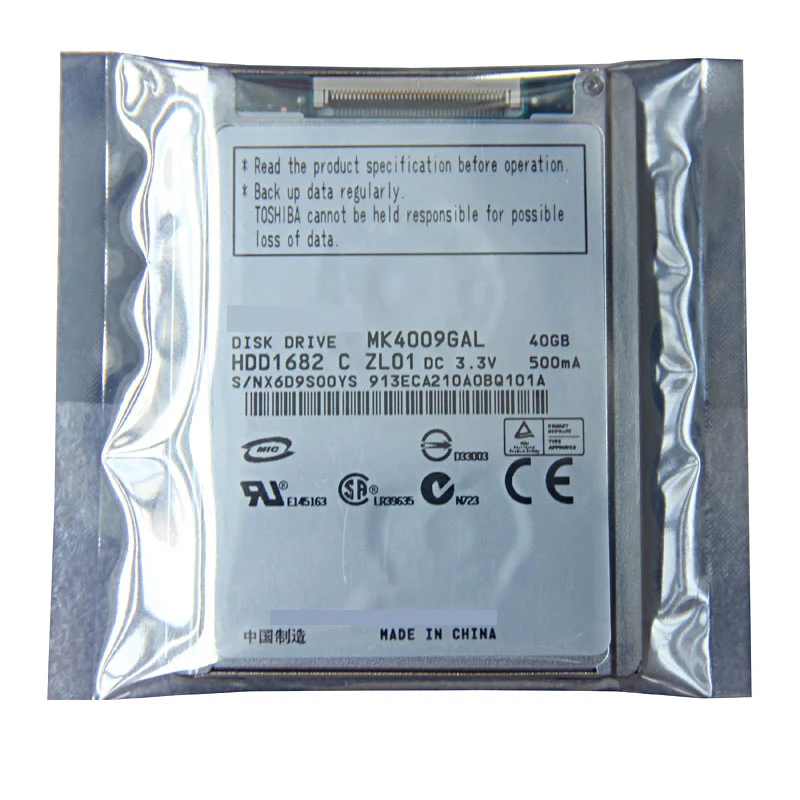 Новинка 1 8 дюймовый 5 мм CE ZIF MK4009GAL 40GB HDD для IPOD видео классический Dell Mini HP жесткий