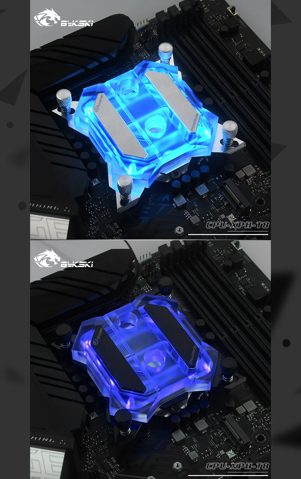 Bykski cpu-XPH-T8 cpu блок водяного охлаждения для Intel Lga115x/2011/2066 RGB/RBW освещение механическая система сливочного масла микроводный I7
