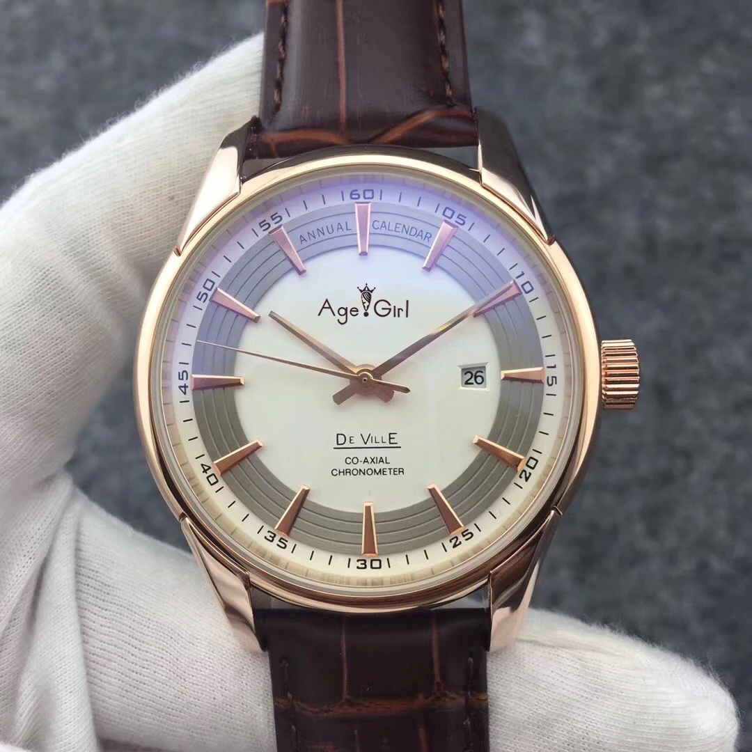 

Luxury Brand New Stainless Steel Calendar Men Watches Automatic Mechanical Silver Rose Gold Black Blue Brown Leather Glass Back