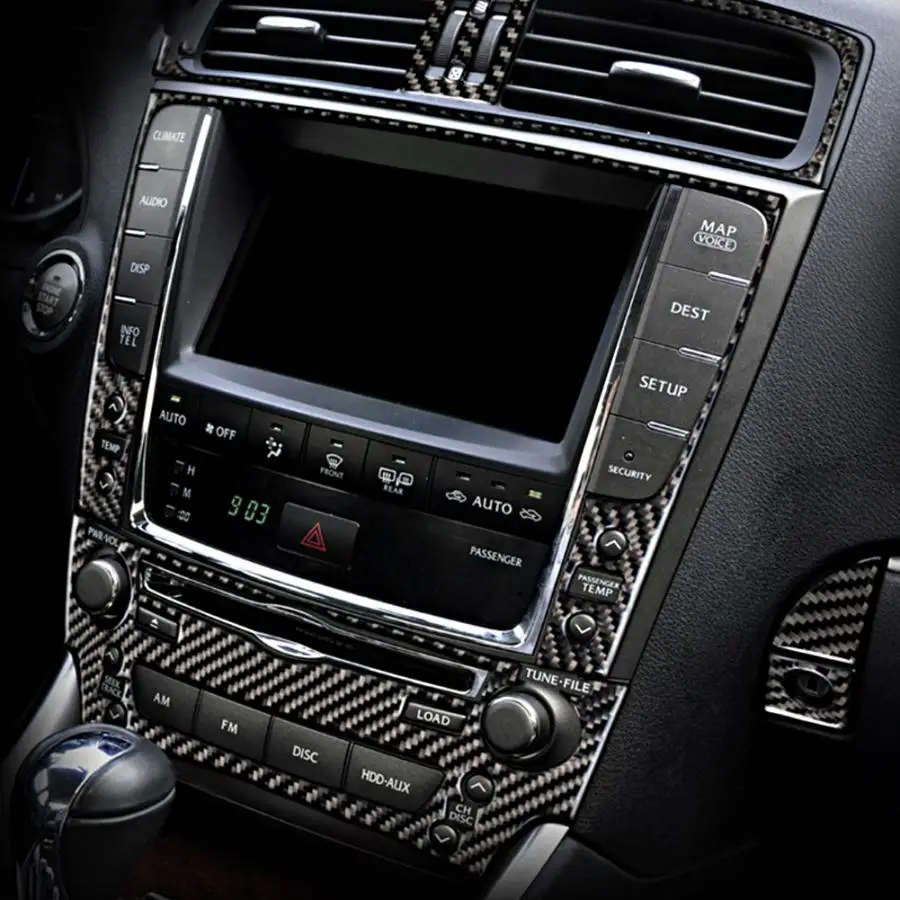 1 шт. CD Панель рамка Накладка подходит для Lexus IS250 300 350C 2006 2007 2008 2009 2010 2011 2012 автомобиля углеродного волокна интерьер