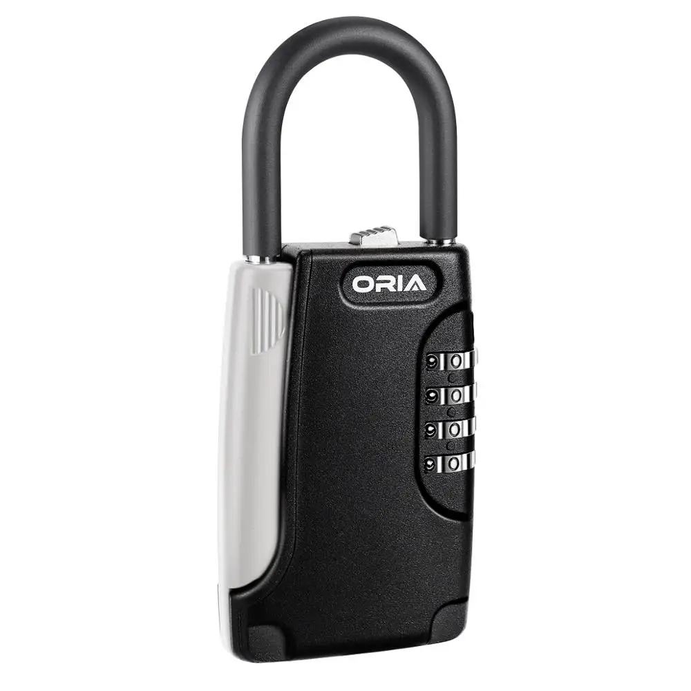 ORIA-caja de almacenamiento de llaves de combinación de 4 dígitos, caja de seguridad con gancho de Metal, contraseña