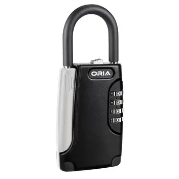 

ORIA Home Lock Box 4 Digit Combination Key Storage Box Box Metal Hook Type Password Key Box Key Safe