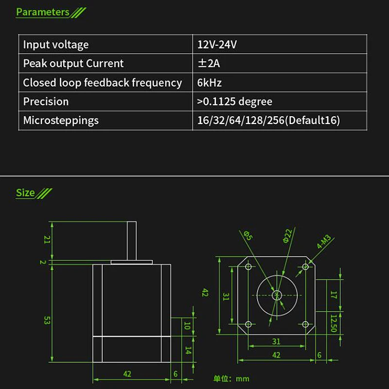 Makerbase 3D печать замкнутый контур шагового двигателя NEMA17 MKS SERVO42 разработан Makerbase, который предотвращает потерю шагов с OLED D